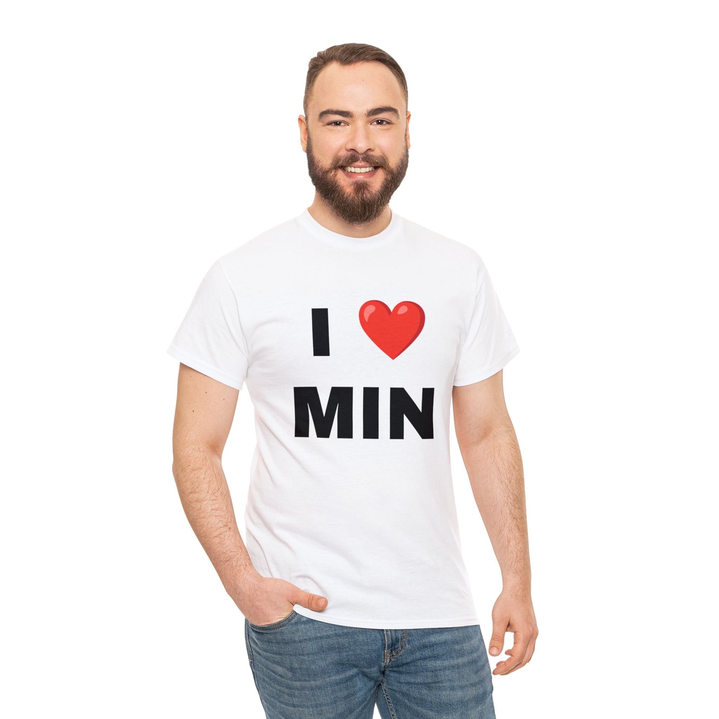 I ❤︎ MIN  Unisex Cotton T-Shirt